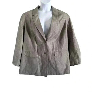 Lane Bryant beige linen blend blazer women's size 28